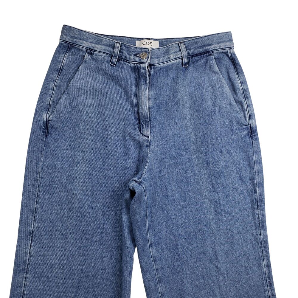 COS Wide Leg Denim Jeans Womens 38 US 8 Blue High Rise - Picture 2 of 8